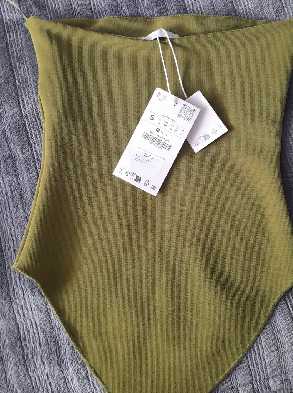 Olive Green Women’s Asymmetrical Knit Tank Top - Small